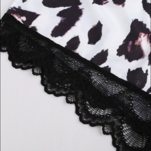 NWOT - 2 Piece - Leopard & Lace Lounge Set - Picture 6 of 8